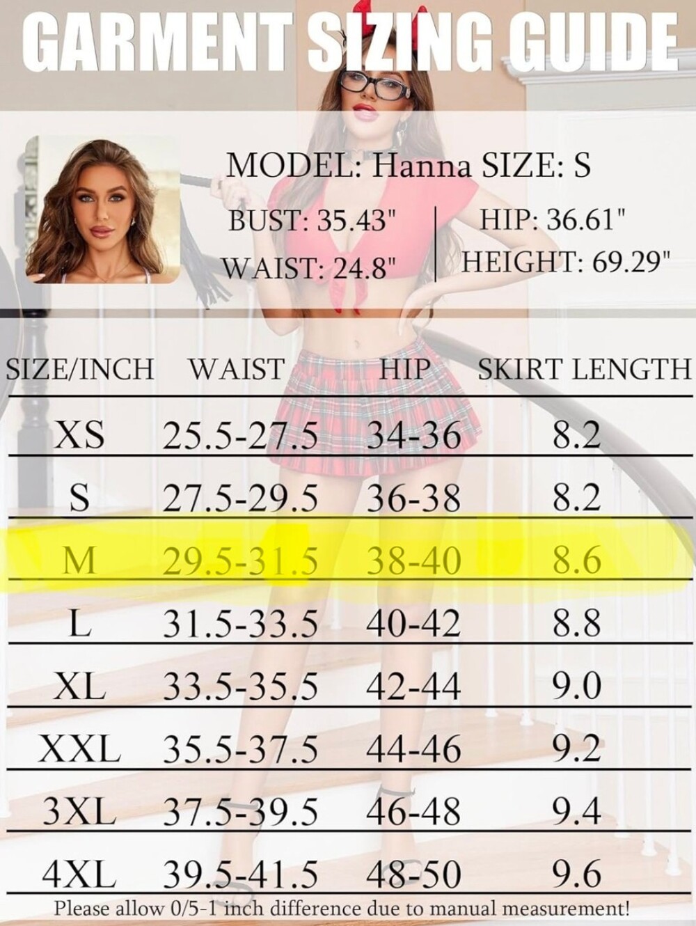 NWT Avidlove Schoolgirl lingerie costume: crop tie front top and red plaid skirt - Picture 4 of 16